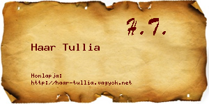 Haar Tullia névjegykártya